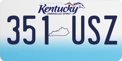 KY license plate 351USZ