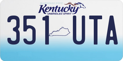 KY license plate 351UTA