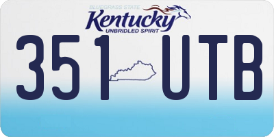 KY license plate 351UTB