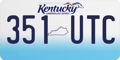 KY license plate 351UTC