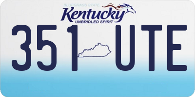 KY license plate 351UTE