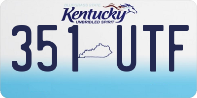 KY license plate 351UTF