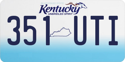 KY license plate 351UTI