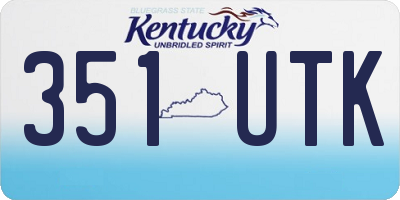 KY license plate 351UTK