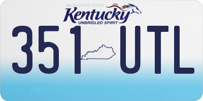 KY license plate 351UTL