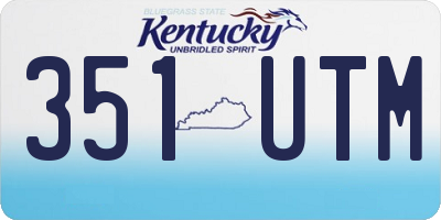 KY license plate 351UTM