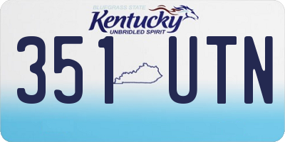 KY license plate 351UTN