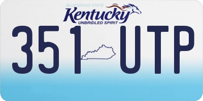 KY license plate 351UTP