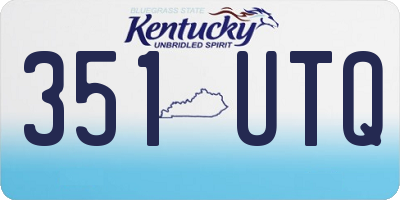 KY license plate 351UTQ