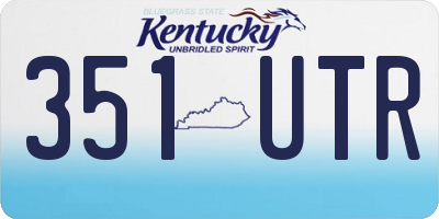 KY license plate 351UTR