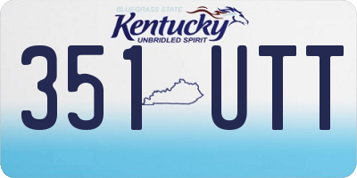 KY license plate 351UTT