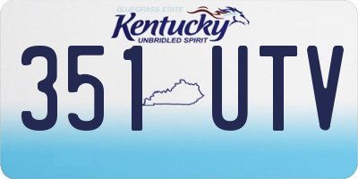 KY license plate 351UTV