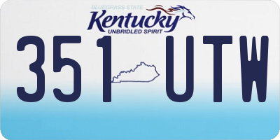 KY license plate 351UTW