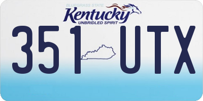 KY license plate 351UTX