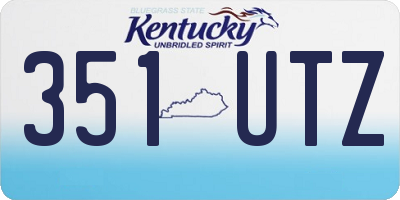 KY license plate 351UTZ