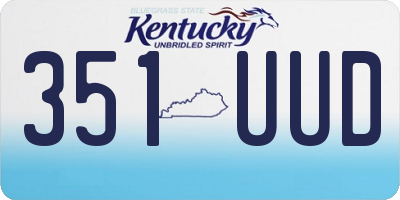 KY license plate 351UUD