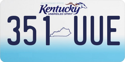 KY license plate 351UUE