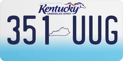 KY license plate 351UUG