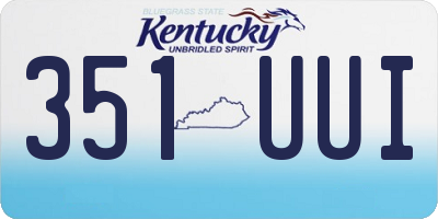 KY license plate 351UUI
