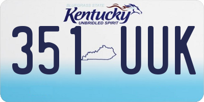KY license plate 351UUK