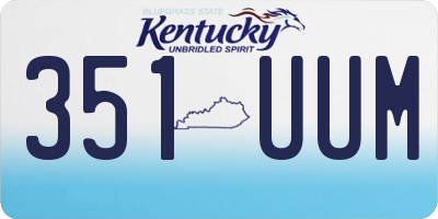 KY license plate 351UUM