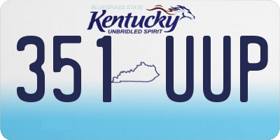 KY license plate 351UUP