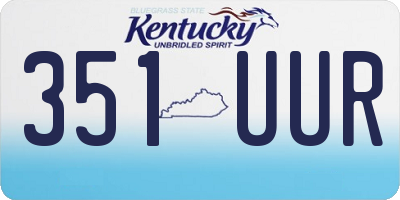 KY license plate 351UUR