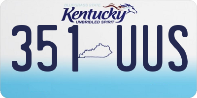 KY license plate 351UUS