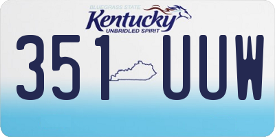 KY license plate 351UUW