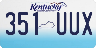 KY license plate 351UUX