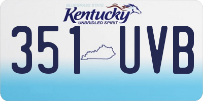 KY license plate 351UVB