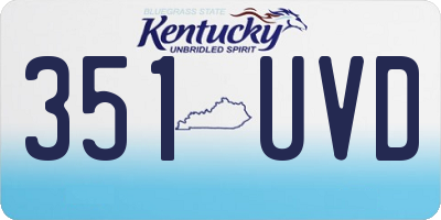 KY license plate 351UVD