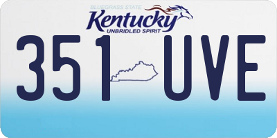 KY license plate 351UVE