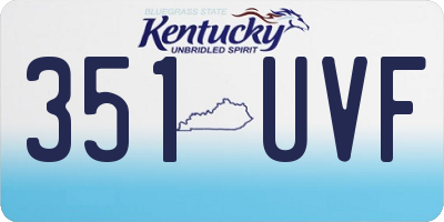 KY license plate 351UVF