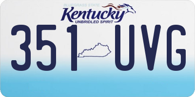 KY license plate 351UVG