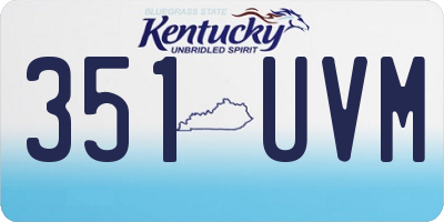 KY license plate 351UVM
