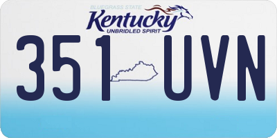 KY license plate 351UVN