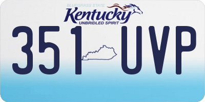 KY license plate 351UVP