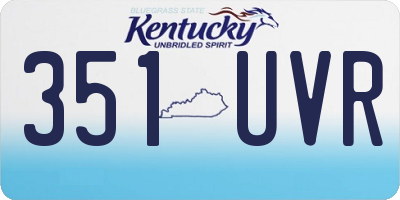KY license plate 351UVR