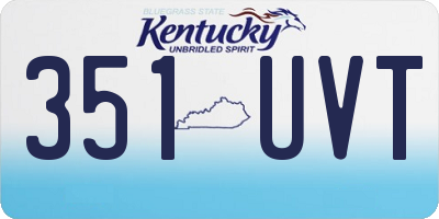 KY license plate 351UVT