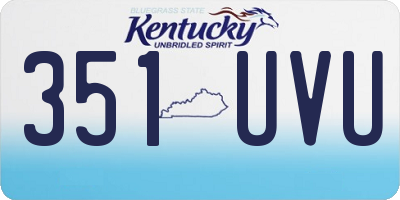 KY license plate 351UVU