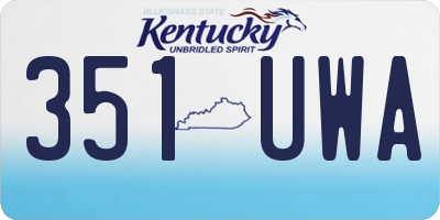 KY license plate 351UWA