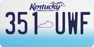 KY license plate 351UWF