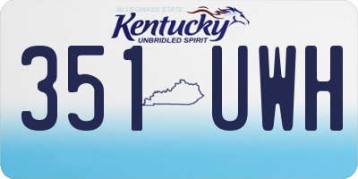 KY license plate 351UWH