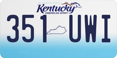 KY license plate 351UWI