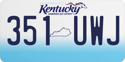 KY license plate 351UWJ