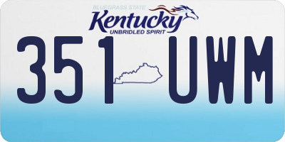 KY license plate 351UWM