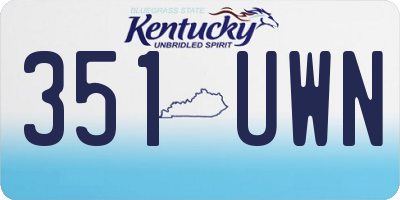 KY license plate 351UWN