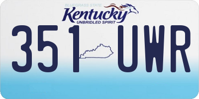 KY license plate 351UWR