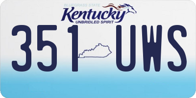 KY license plate 351UWS